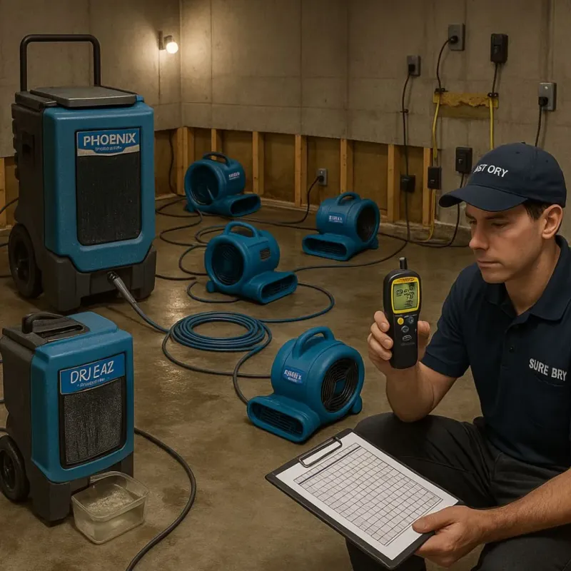Structural Drying and Dehumidification process in Johnson County, IL